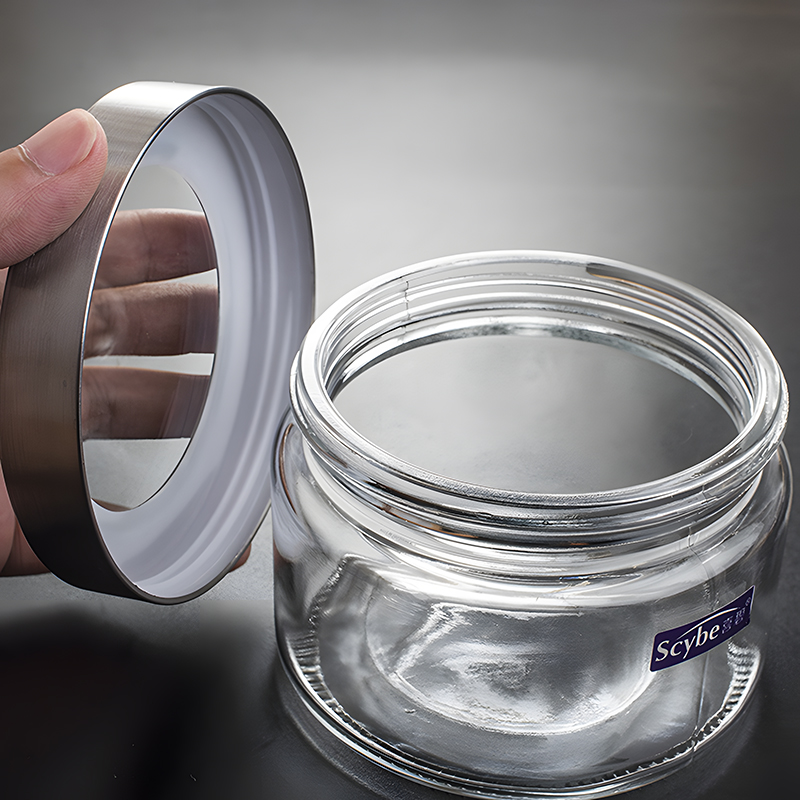 Small glass jars with sealed lids