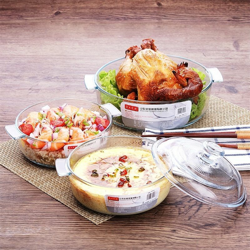 Glass roasting dish with lid