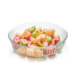 Round glass baking dish without lid