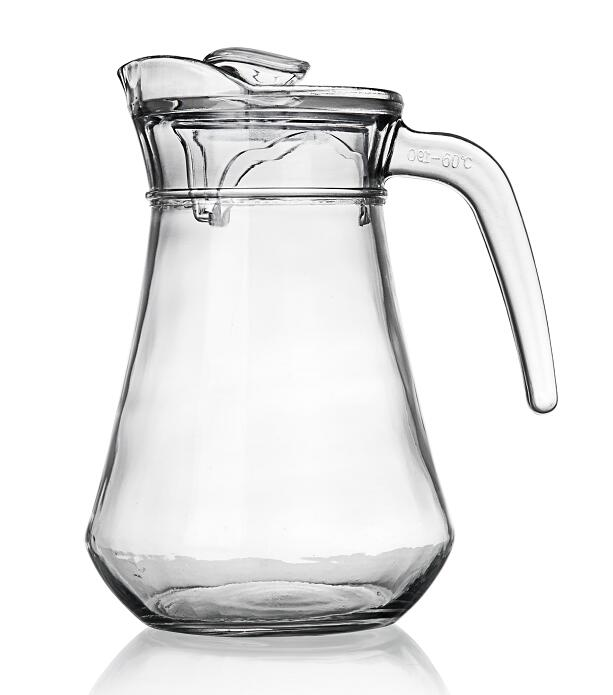 Glass water jug with spout