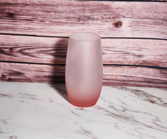 Frosted stemless wine glasses