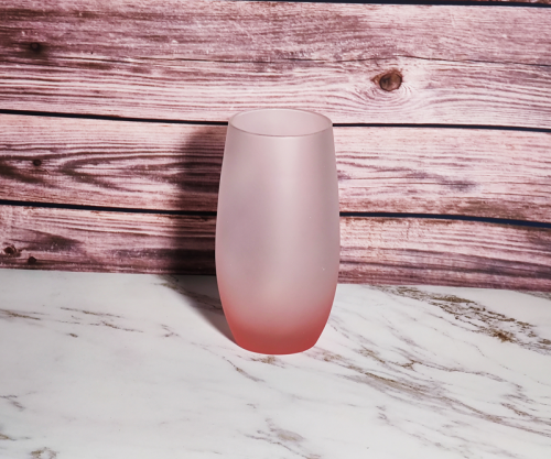 Frosted stemless wine glasses