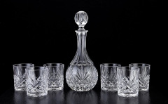 Crystal whiskey decanter set