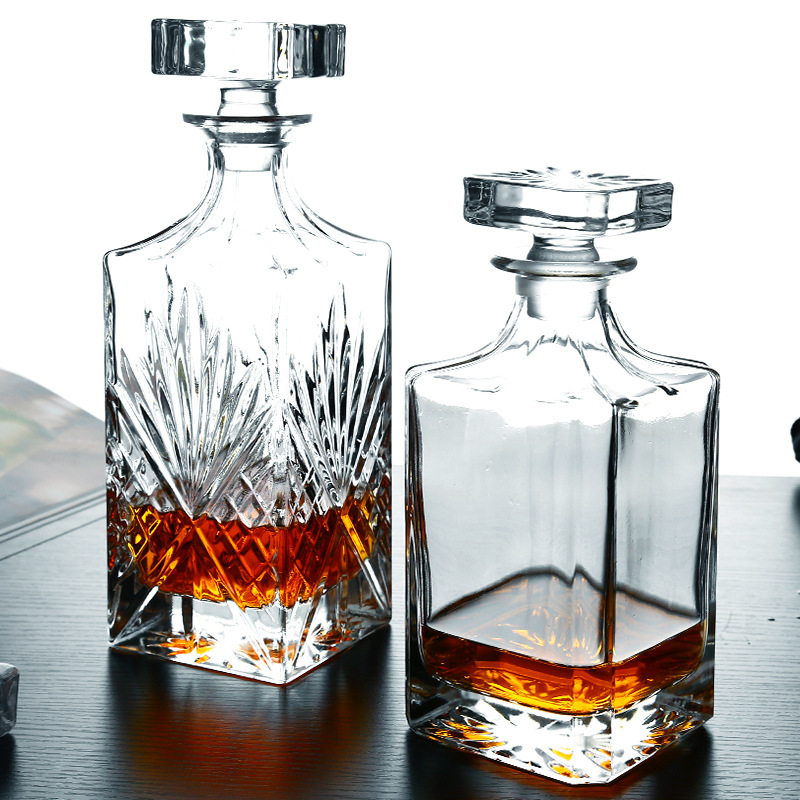 Crystal whiskey decanter set