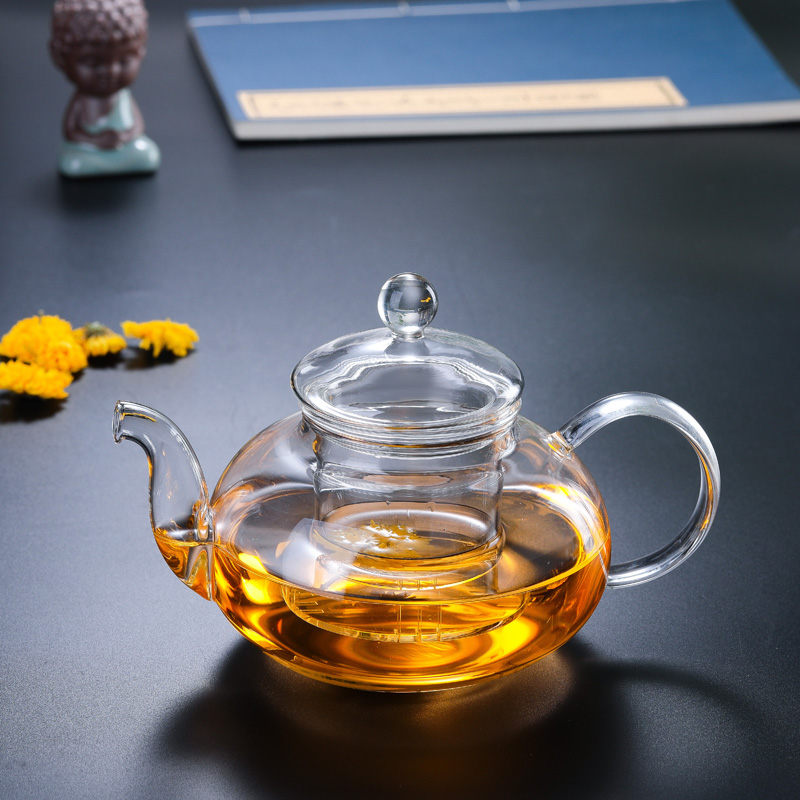 Transparent glass tea cup set