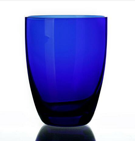 Blue glass drinking glasses