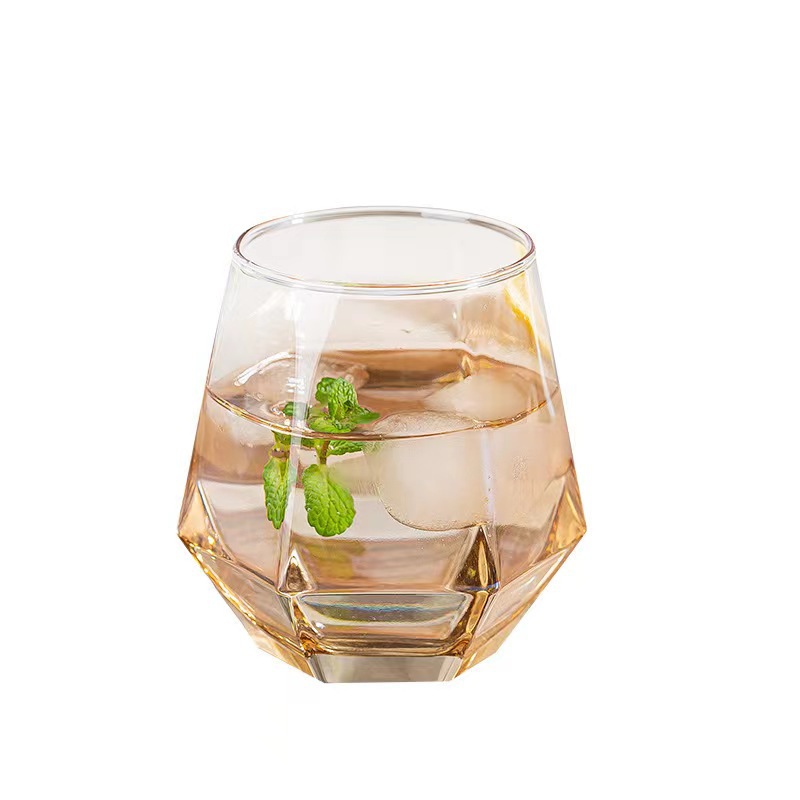 Amber colored drinking glasses