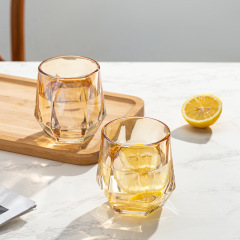 Amber colored drinking glasses