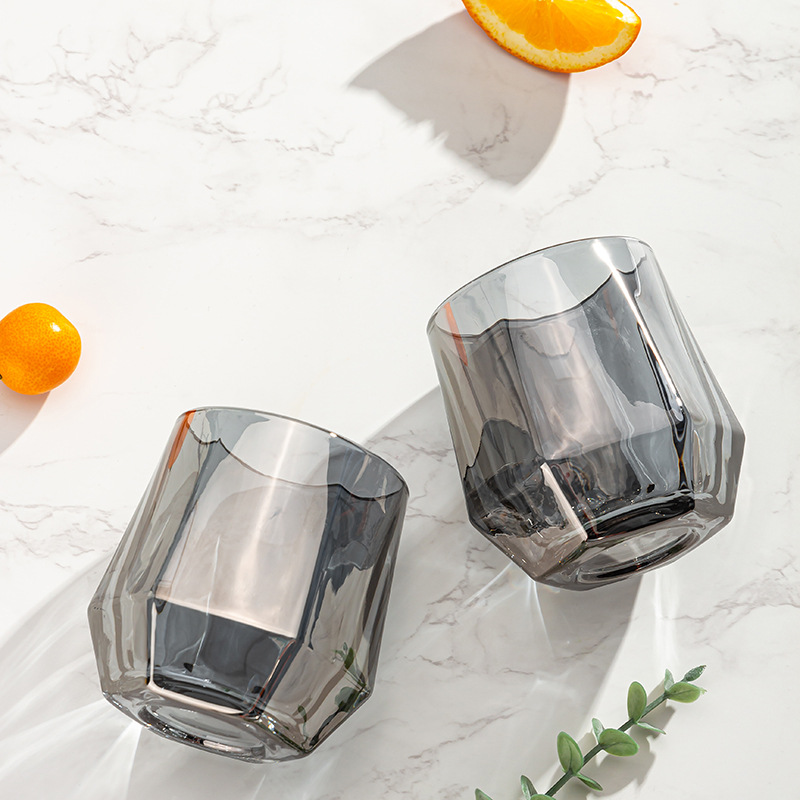 Amber colored drinking glasses