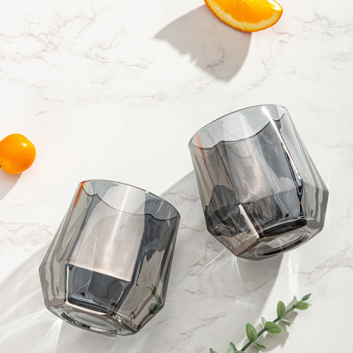 Amber colored drinking glasses