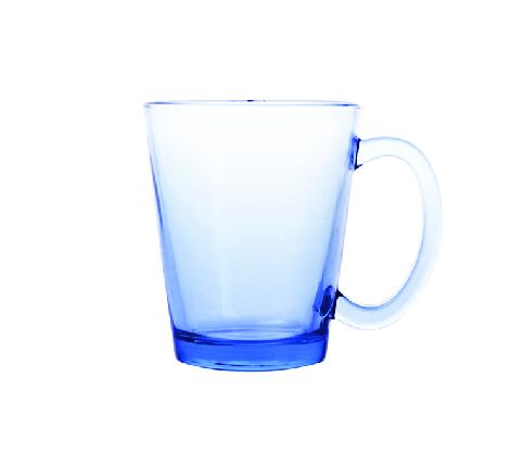 Blue water tumbler with handle