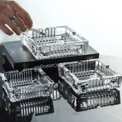 Large clear glass ashtray