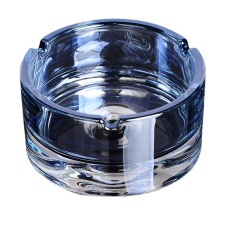 Blue glass ashtray