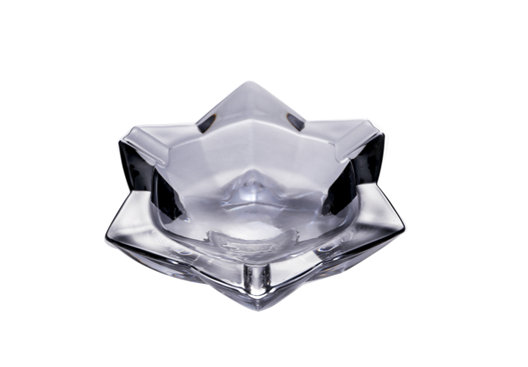 Six angle amber glass ashtray