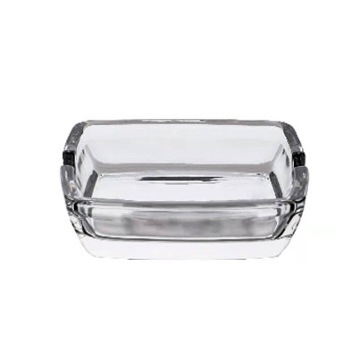 Square blue glass ashtray