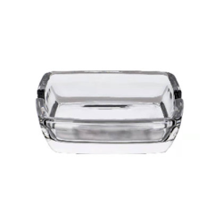 Square blue glass ashtray