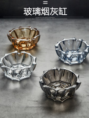 Clear glass ashtray