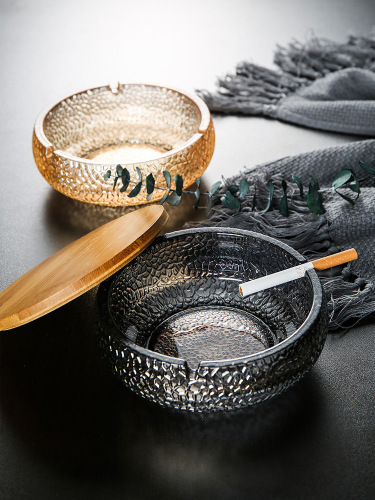 Small round glass ashtray