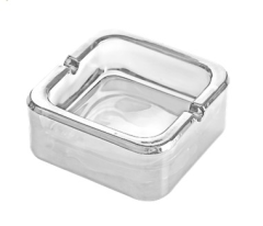 Small square glass ashtray