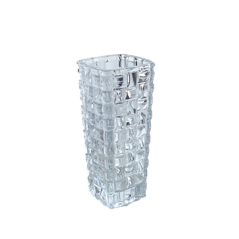 Clear glass squqre column vases