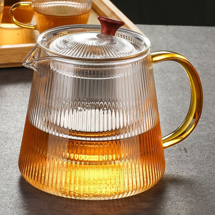 Glass tea pot and cup set