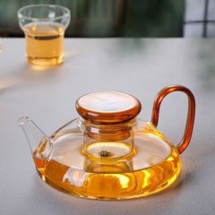 amber borosilicate glass teapot