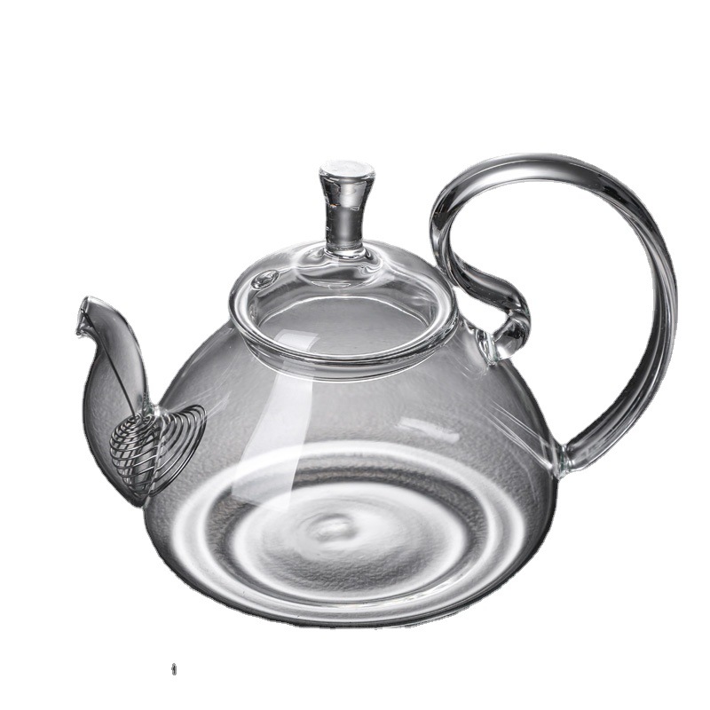 Borosilicate glass tea pot Squirrel hendle glass teapot on stove