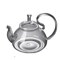 Borosilicate glass tea pot Squirrel hendle glass teapot on stove