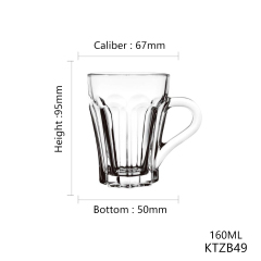 Wholesale Customized lead free Glass Coffee tea Mug Warm Beverage glass Cup