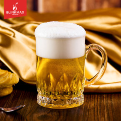 Hxglass Wholesale unique shape Transparent giant beer mug custom cool glass beer vasos de cerveza