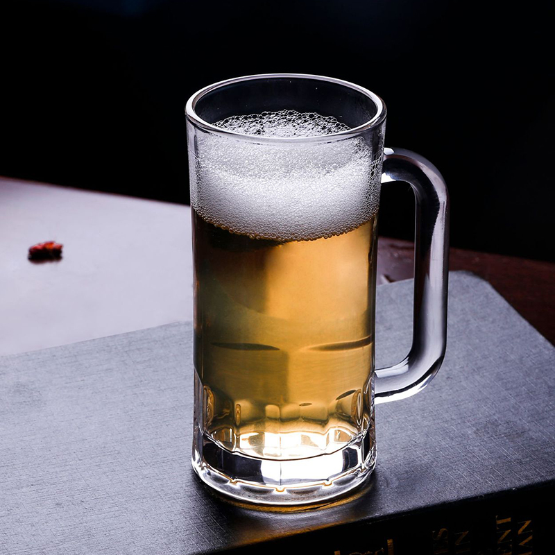 Hxglass Wholesale german beer mug custom logo pattern hotel restaurant christmas glass cup gift set