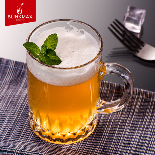 Hxglass Wholesale unique shape Transparent giant beer mug custom cool glass beer vasos de cerveza