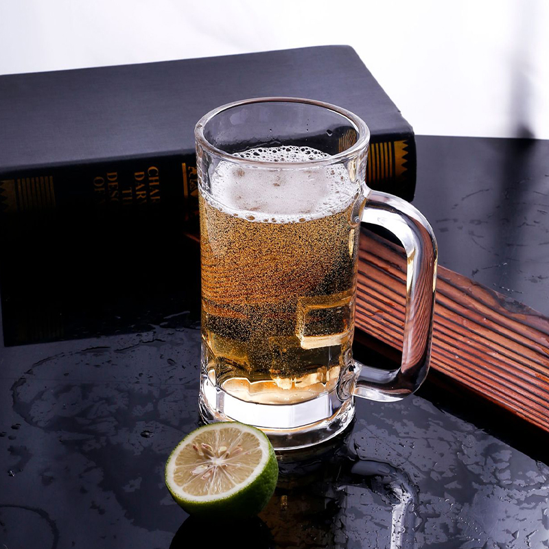 Hxglass Wholesale german beer mug custom logo pattern hotel restaurant christmas glass cup gift set