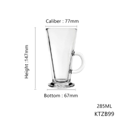 Hxglass Wholesale hotel bar use glass mug for Soda Beverages milk tea cup Creative Glass Cups With Handles