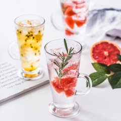 Hxglass Wholesale hotel bar use glass mug for Soda Beverages milk tea cup Creative Glass Cups With Handles