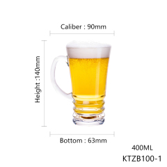 hxglass glassware 200ml 400ML 500ML custom Beer glass for hotel restaurant glass mug wholesale price