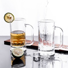 Hxglass Wholesale German Beer Mug 540ml 313ml Custom logo Pattern Hotel Restaurant Christmas Glass Cup Gift Set