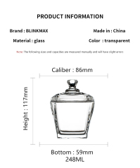 Hxglass 250ml tea storage glass jar with lid mulitifuntion candle jar