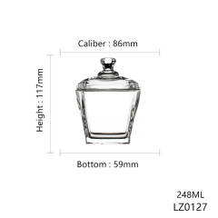 Hxglass 250ml tea storage glass jar with lid mulitifuntion candle jar