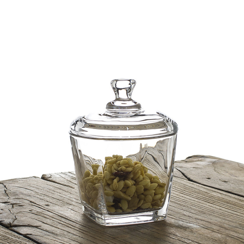 Hxglass 250ml tea storage glass jar with lid mulitifuntion candle jar