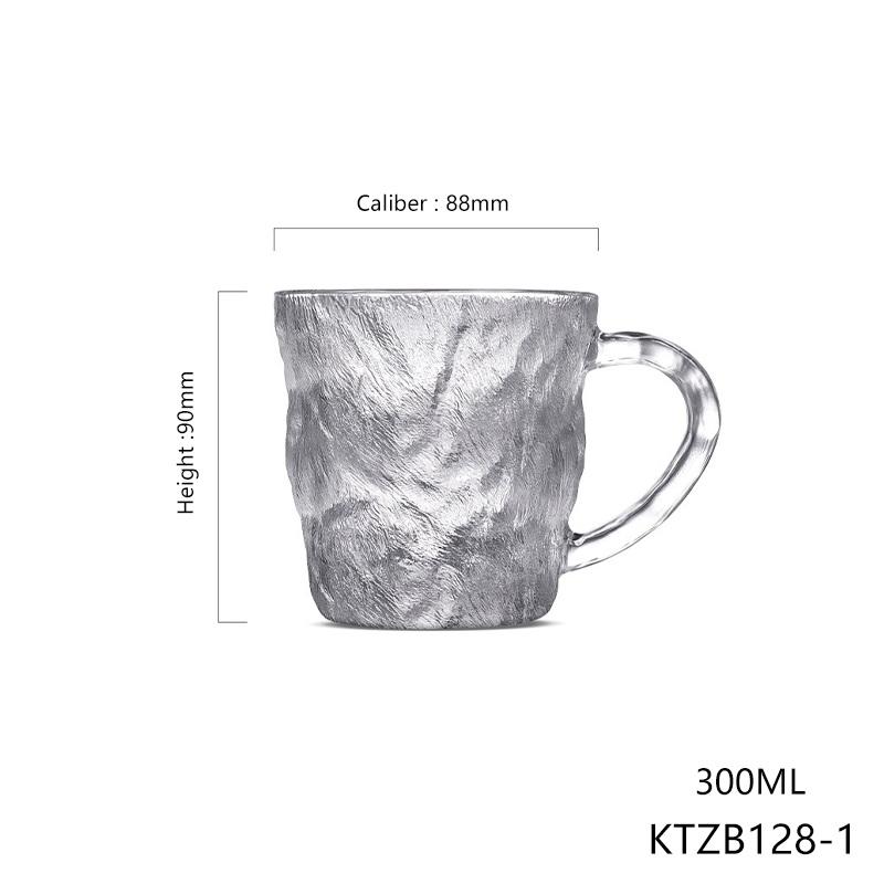 Hxglass 300ml amber smoot tea coffee cup with handle glass mug DDP service