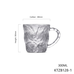 Hxglass 300ml amber smoot tea coffee cup with handle glass mug DDP service