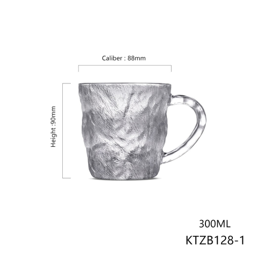 Hxglass 300ml amber smoot tea coffee cup with handle glass mug DDP service