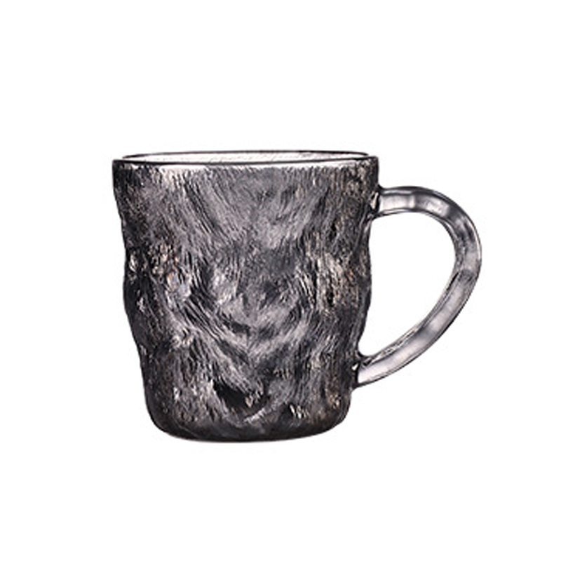 Hxglass 300ml amber smoot tea coffee cup with handle glass mug DDP service