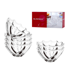 Hxglass 9inches round tempered glass Sala bowl fruit bowl 6pack gift box set
