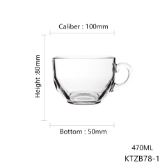 Blinkmax Wholesale 16oz Cups and Mugs Tempered Glass Cups Mugs Coffee Milk Mug Cup