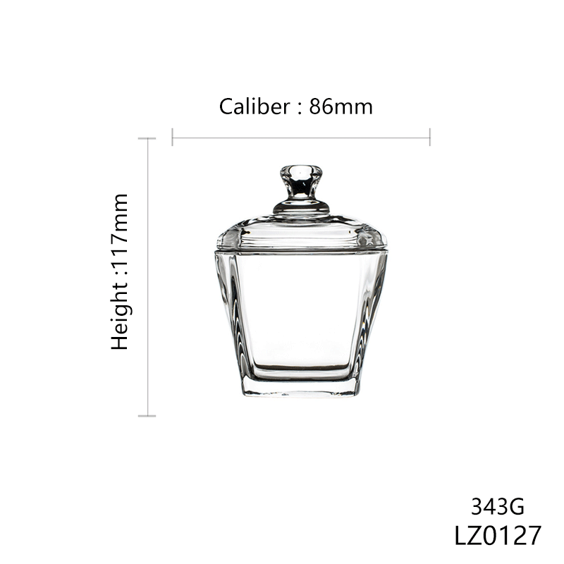 Wholesale Glass Candle Jar With Lid Instock 8 10oz Iridescent extra Large Candle Vessel clear Glass Candle Jar Luxury With Lid