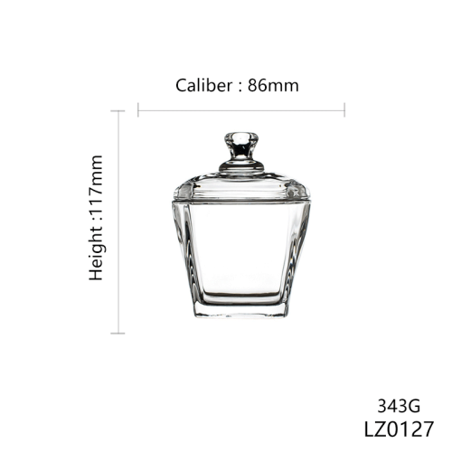 Wholesale Glass Candle Jar With Lid Instock 8 10oz Iridescent extra Large Candle Vessel clear Glass Candle Jar Luxury With Lid