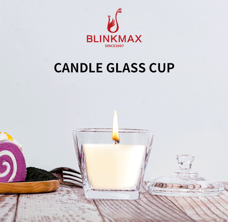 Wholesale Glass Candle Jar With Lid Instock 8 10oz Iridescent extra Large Candle Vessel clear Glass Candle Jar Luxury With Lid