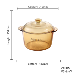 Original Corning Glass Ceramic Sauce Pan Classic Dutch Oven for Gas Stove Fashionable Glass Cooking Pot Household Kitchenware